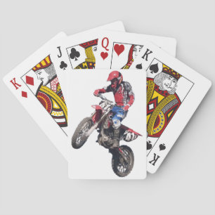 Roter Dirt Bike Spielkarten