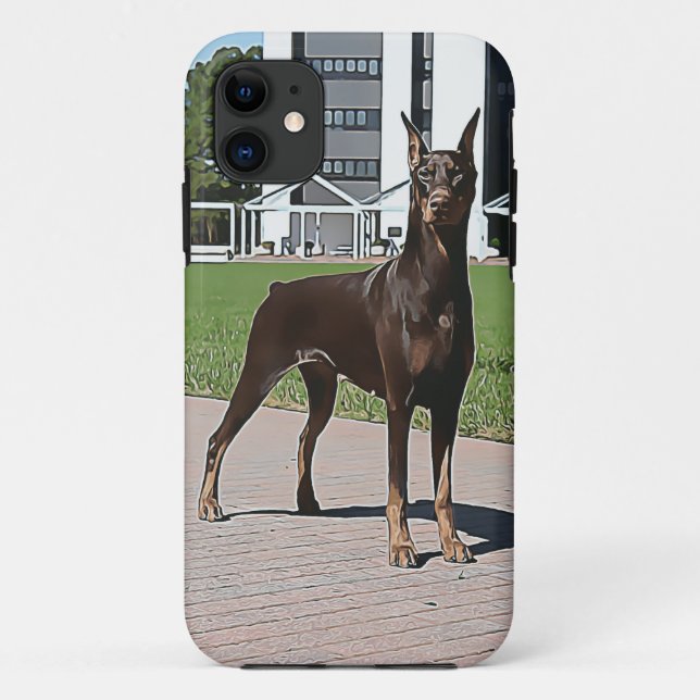 Roter Dobermann (v11-1) Case-Mate iPhone Hülle (Rückseite)