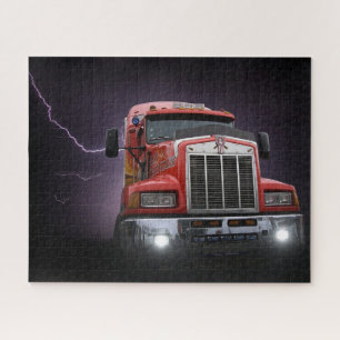 Roter Donner KW Big Rig 18 Räder Puzzle