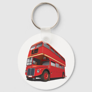 Roter Doppeldeckerbus Klassischer Londoner Transpo Schlüsselanhänger