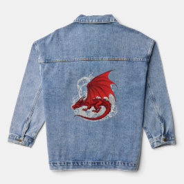 Roter Drache Abstract Jeansjacke