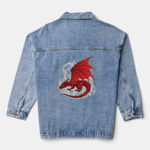 Roter Drache Abstract  Jeansjacke