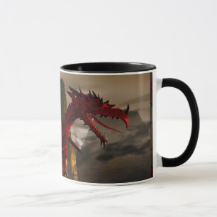 Roter Drache auf dem Berg Tasse