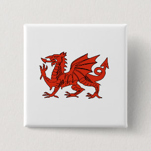 Roter Drache Button