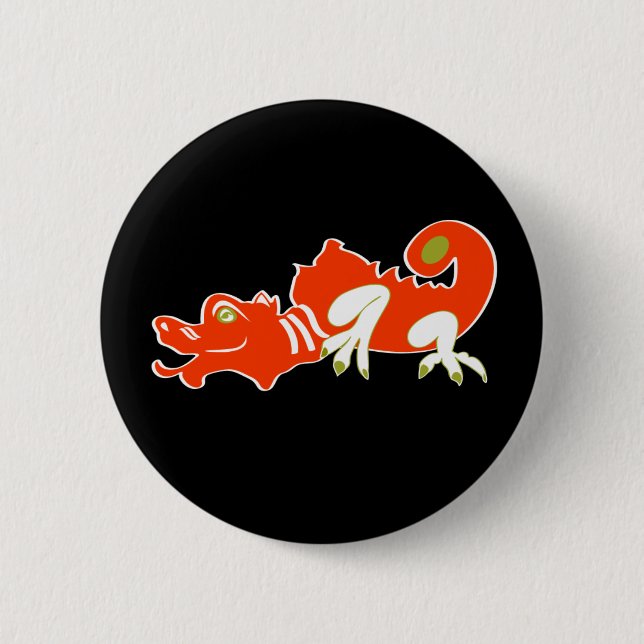 Roter Drache Button (Vorderseite)