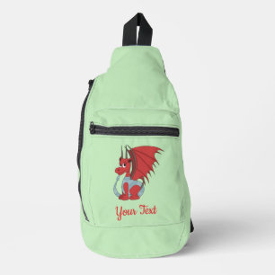Roter Drache Cartoon  Crossbody Bag