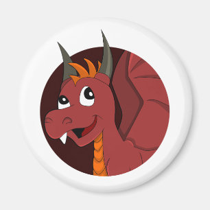Roter Drache Cartoon Magnet