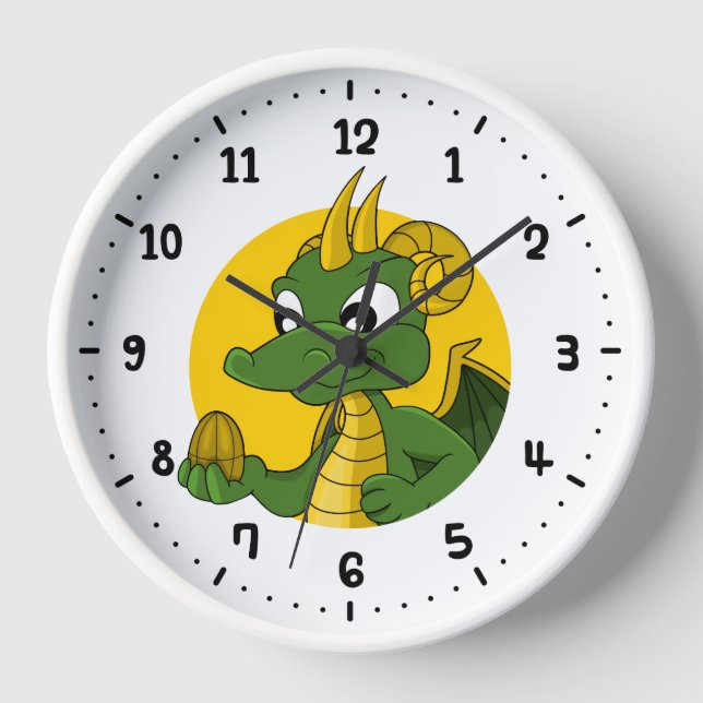 Roter Drache Cartoon rund um die Uhr (Vorderseite)