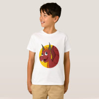 Roter Drache Cartoon T - Shirt