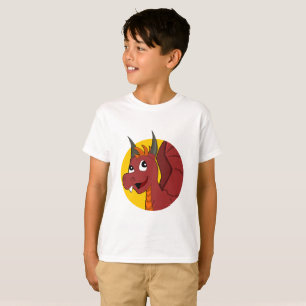 Roter Drache Cartoon T - Shirt