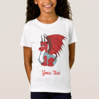 Roter Drache Cartoon T - Shirt