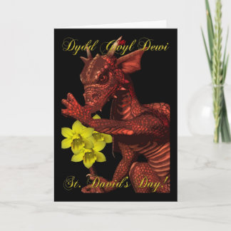 Roter Drache Dydd Gwyl Dewi St. Davids Tages Karte