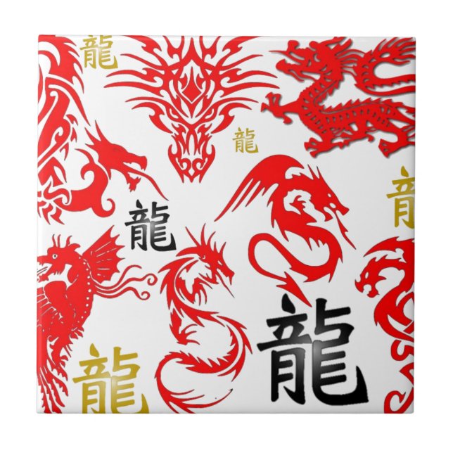 ROTER DRACHE FLIESE (Vorderseite)