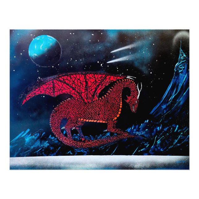 Roter Drache Fotodruck (Vorne)