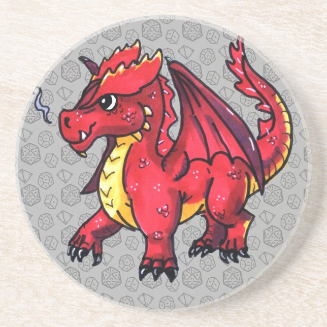 Roter Drache Getränkeuntersetzer (Vorne)