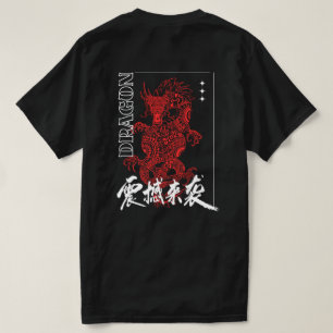Roter Drache Japanischer Streetwear Grafik T-Shirt