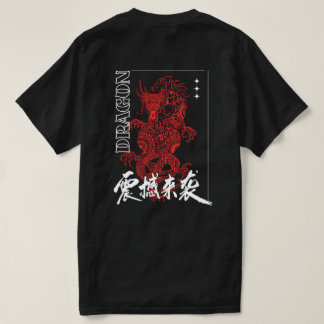Roter Drache Japanischer Streetwear Grafik T-Shirt