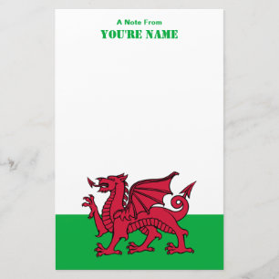 Roter Drache keltische Flagge von Wales & Walisisc Briefpapier