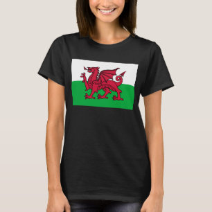 Roter Drache Keltische Flagge von Wales & Walisisc T-Shirt