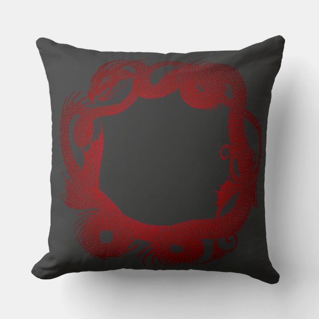 Roter Drache Kissen (Vorderseite)