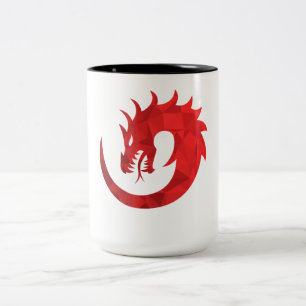 Roter Drache Kreis Zwei-Ton Kaffeetasse - Mythisch