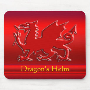 Roter Drache mit rotem Chromeffekt Mousepad