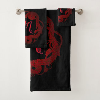 Roter Drache personalisiert Badhandtuch Set