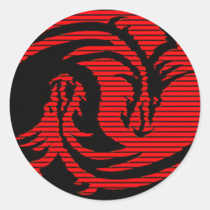 Roter Drache Runder Aufkleber