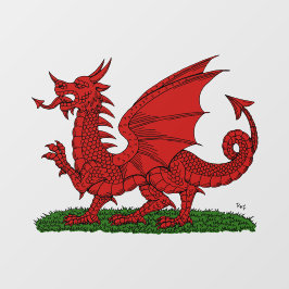 Roter Drache von Wales Fensteraufkleber