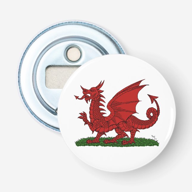 Roter Drache von Wales Flaschenöffner (Vorderseite)