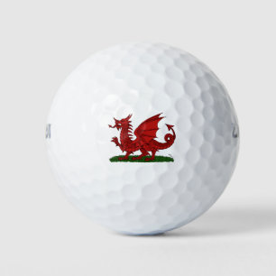 Roter Drache von Wales Golfball