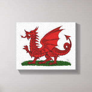 Roter Drache von Wales Leinwanddruck