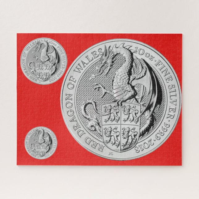 ROTER DRACHE VON WALES-MÜNZE PUZZLE (Horizontal)