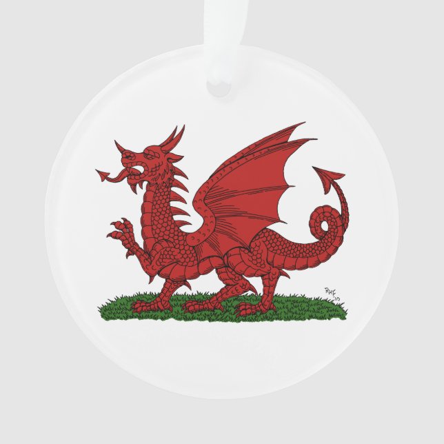 Roter Drache von Wales Ornament (Vorderseite)
