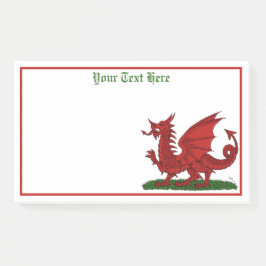 Roter Drache von Wales Post-it Klebezettel