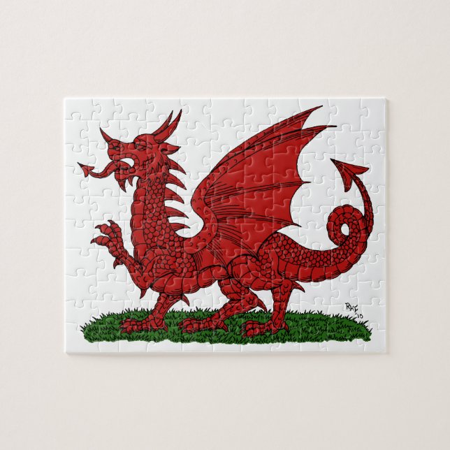 Roter Drache von Wales Puzzle (Horizontal)