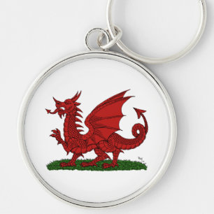 Roter Drache von Wales Schlüsselanhänger
