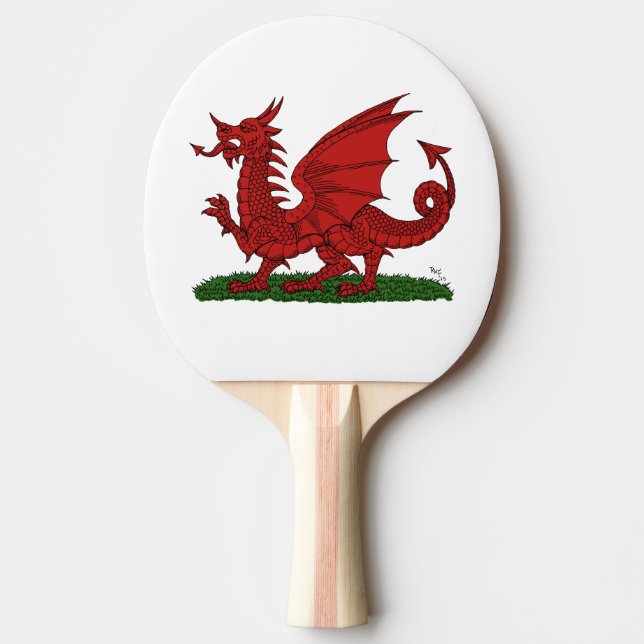 Roter Drache von Wales Tischtennis Schläger (Vorderseite)