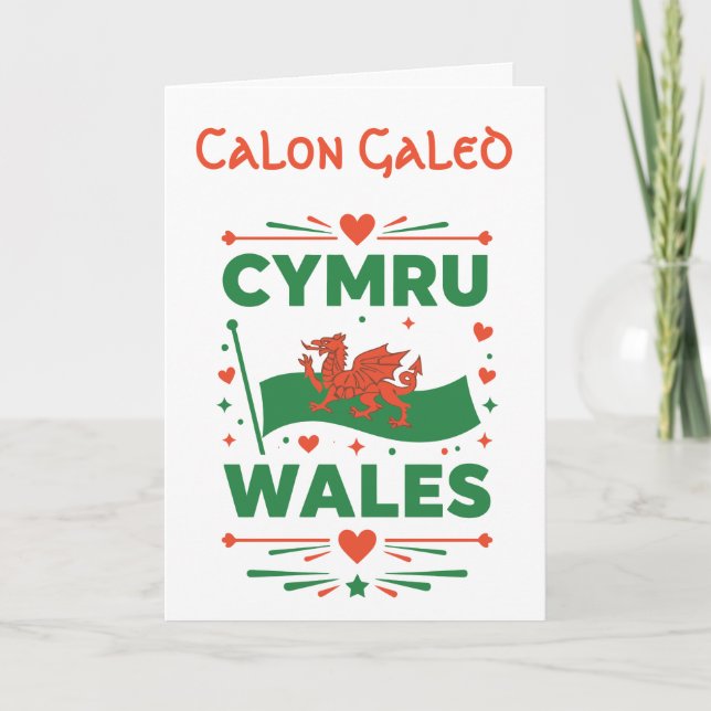 Roter Drache Wales Cymru Karte (Vorderseite)