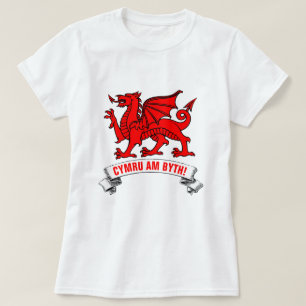 Roter Drache Wales Walisers für immer T-Shirt