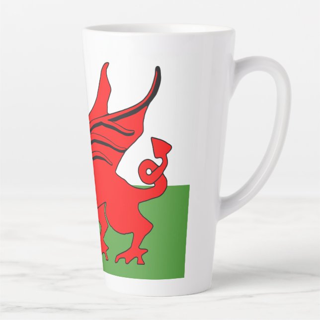 Roter Drache Welsh Flagge Milchtasse (Rechts)