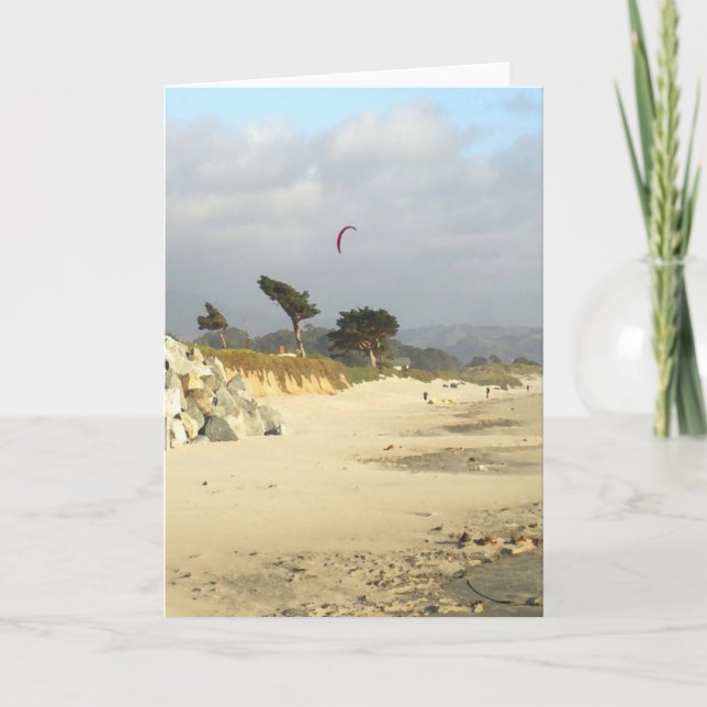 Roter Drachen und Wolken, Half Moon Bay Karte (Vorderseite)