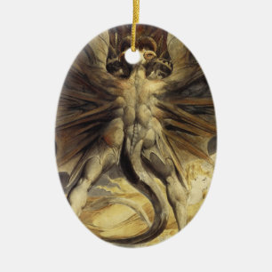 Roter Drachenschmuck Keramikornament