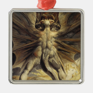 Roter Drachenschmuck Silbernes Ornament