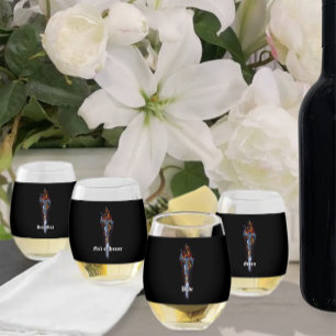 Roter Drachenschwert-Rose Weinglas Ohne Stiel