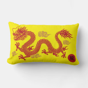 ROTER DRAGON MIT GOLD CLOUUES LENDENKISSEN