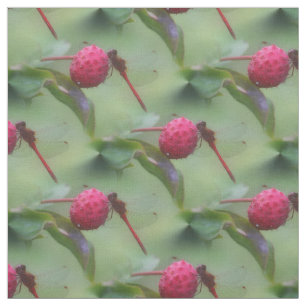 Roter Dragonfly-Insekt-Naturmuster Stoff