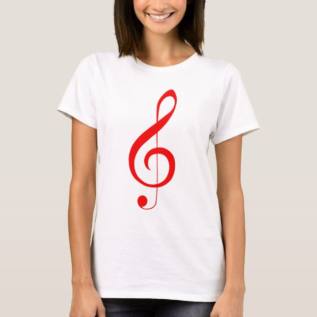 Roter dreifacher Clef T-Shirt (Vorderseite)