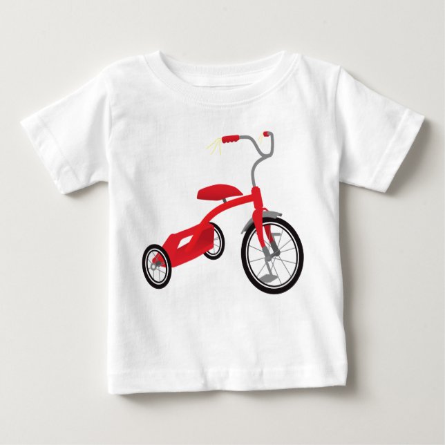 Roter Dreirad-Grafik Baby T-shirt (Vorderseite)