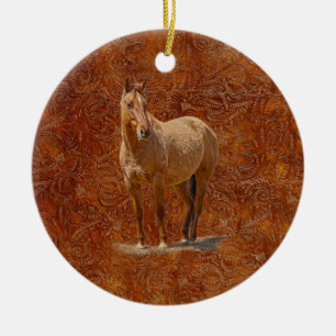 Roter Dun Horse-Liebhaber - Pferdegeschenkdesign Keramikornament